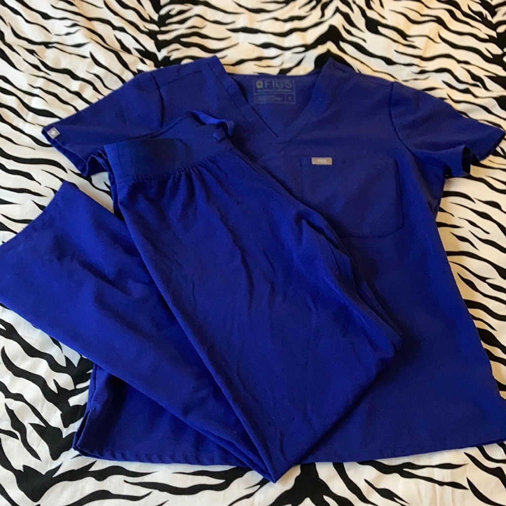 Figs Deep Royal Scrub Set S/XS